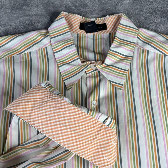 J Ferrar Shirt Mens XL Multicolor Striped Long Sleeve Button Up Casual Classic - Picture 1 of 8